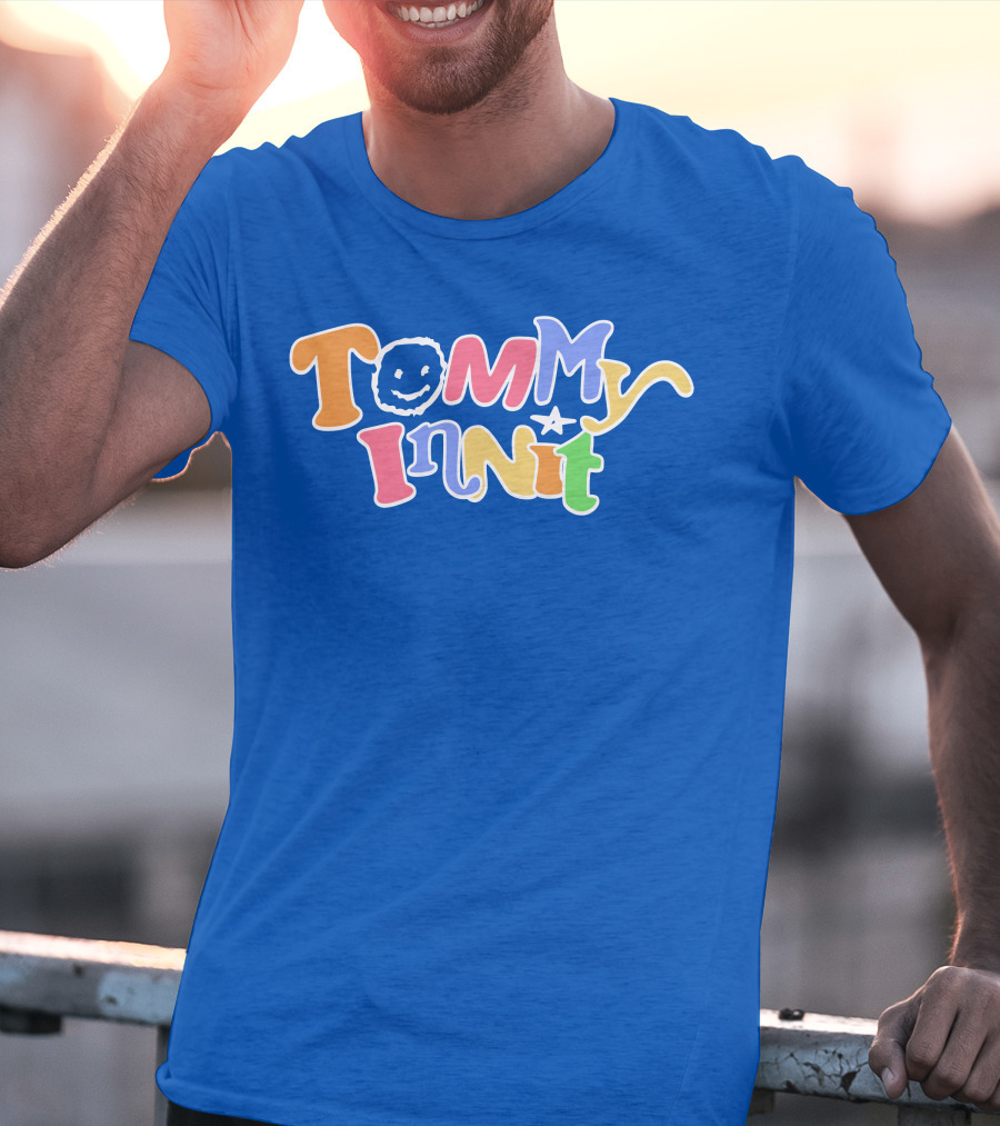 TommyInnit Colorful Text Design With Smiley Face And Star T-Shirt