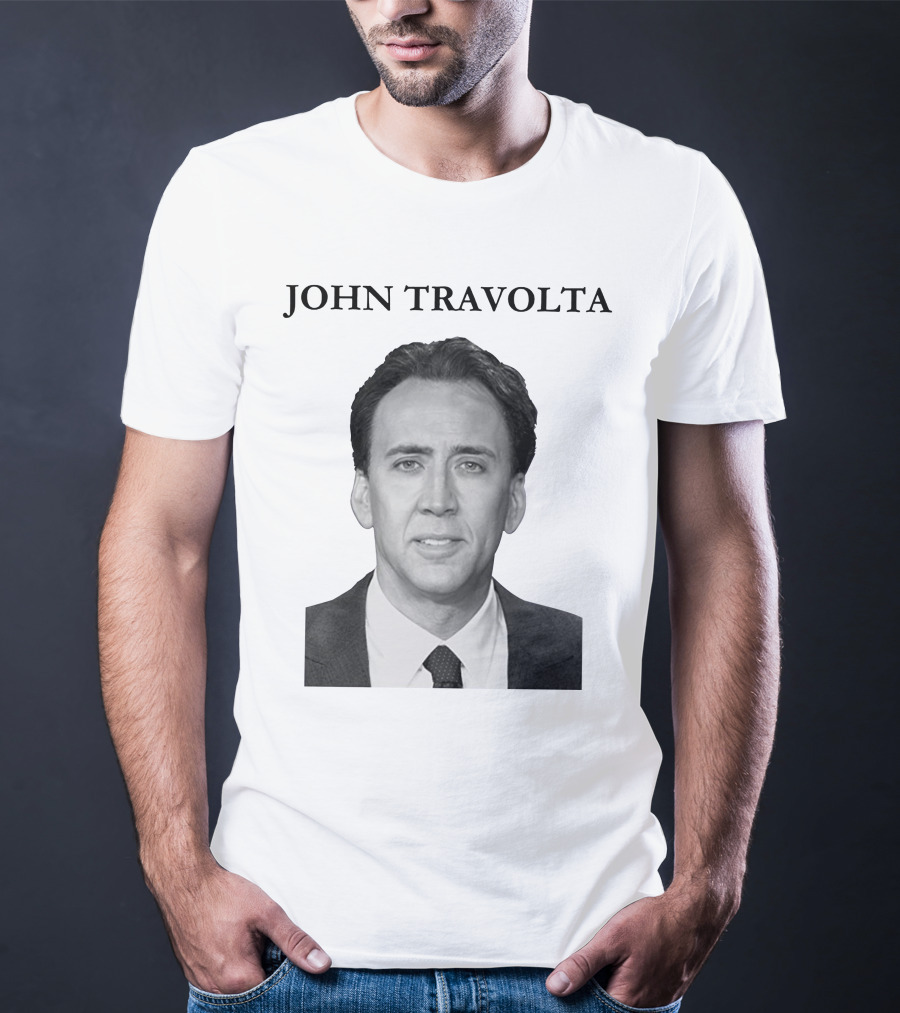 John Travolta Nicolas Cage Face Swap T-Shirt