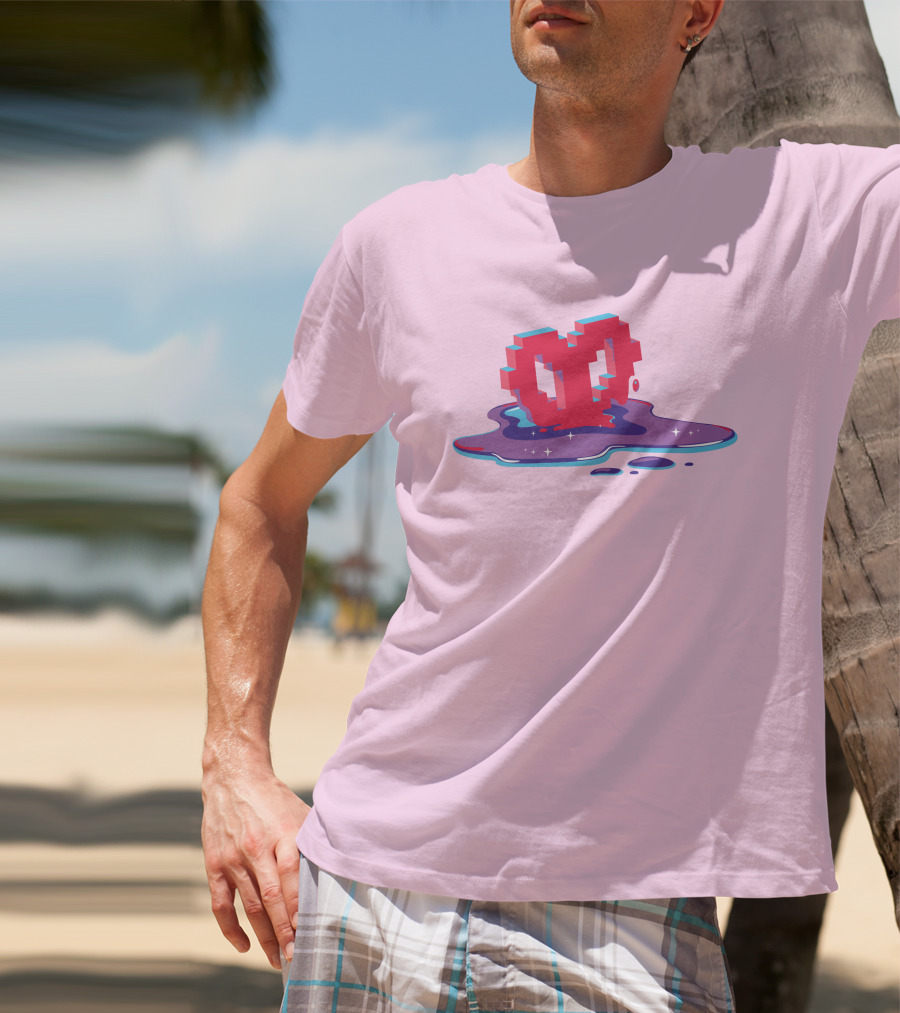 Heart Pixel Art Melting Design Philza Merch T-Shirt