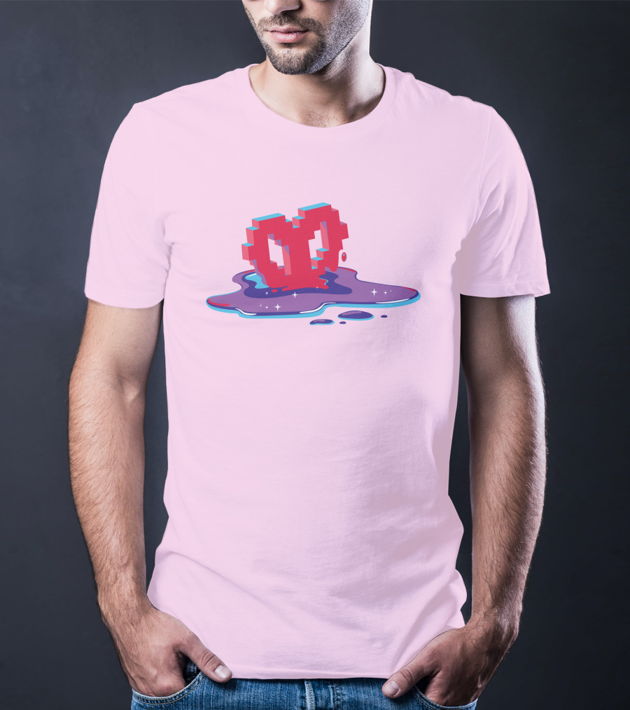 Heart Pixel Art Melting Design Philza Merch T-Shirt