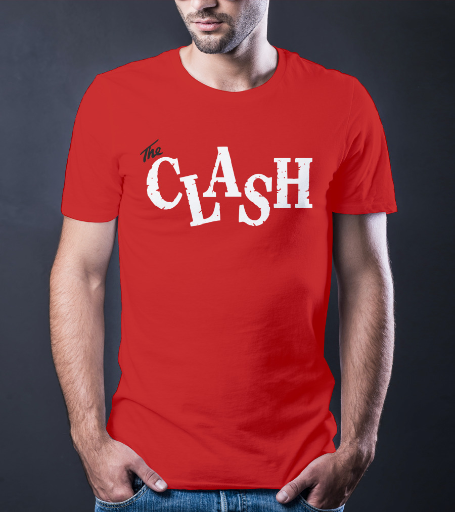 The Clash Band Logo White Text T-Shirt