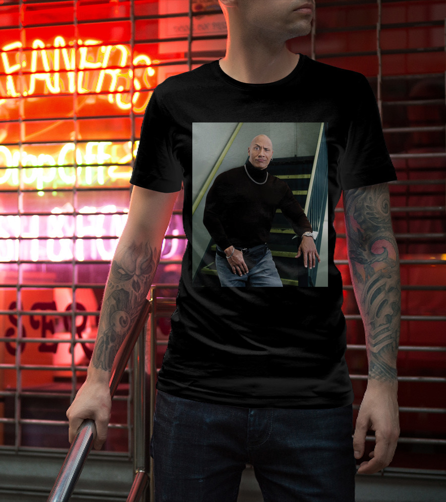 The Rock Iconic 90s Turtleneck Fanny Pack Look T-Shirt