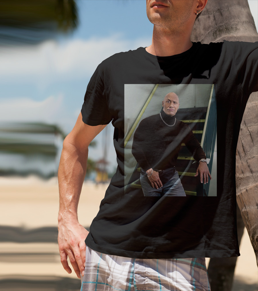The Rock Iconic 90s Turtleneck Fanny Pack Look T-Shirt