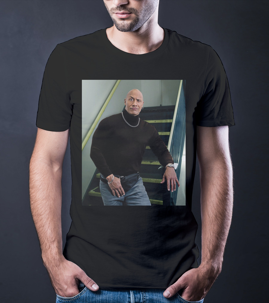 The Rock Iconic 90s Turtleneck Fanny Pack Look T-Shirt