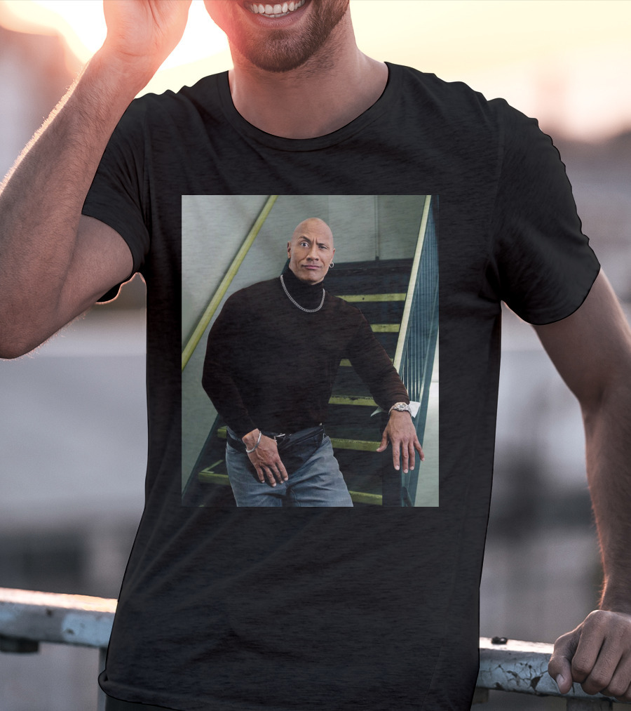 The Rock Iconic 90s Turtleneck Fanny Pack Look T-Shirt