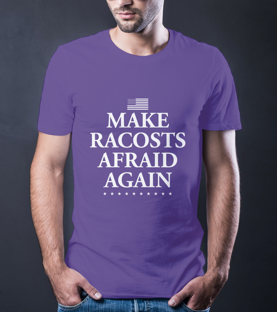 Make Racosts Afraid Again American Flag Stars T-Shirt