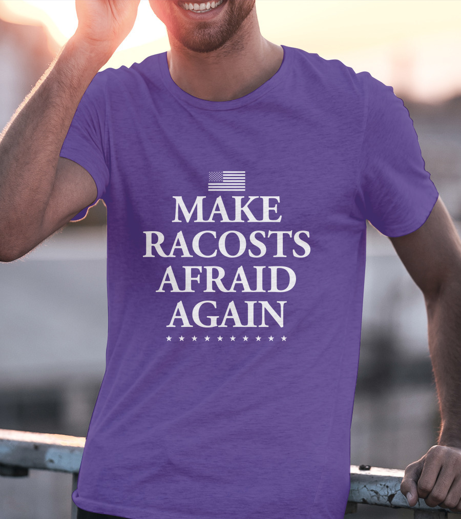 Make Racosts Afraid Again American Flag Stars T-Shirt