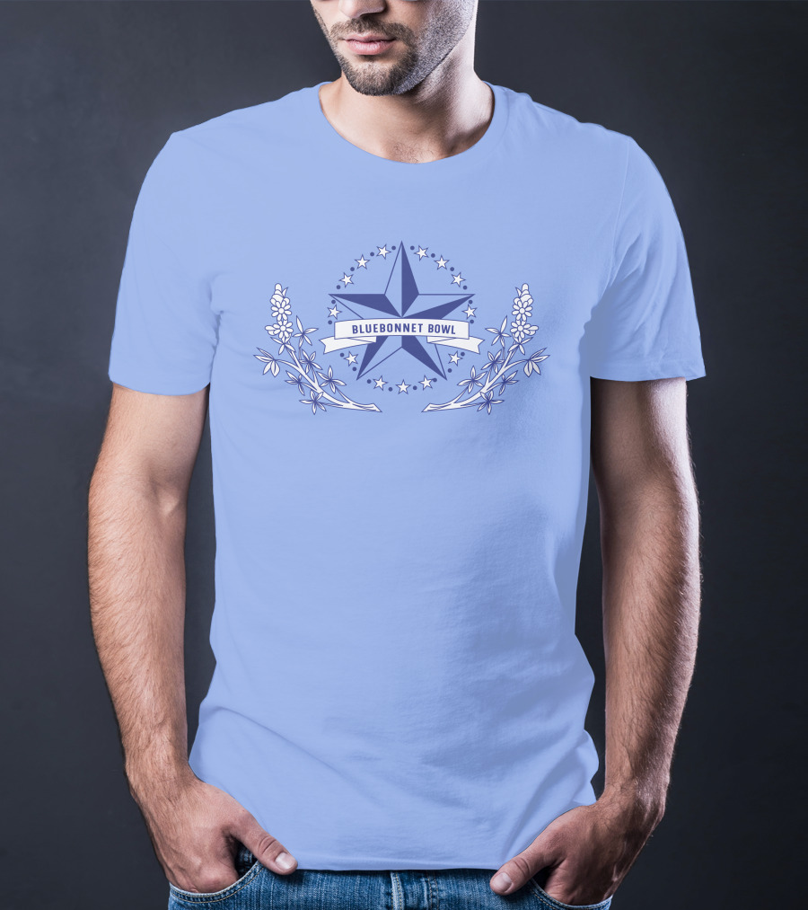 Super 70s Sports Bluebonnet Bowl Star And Bluebonnet Emblem T-Shirt