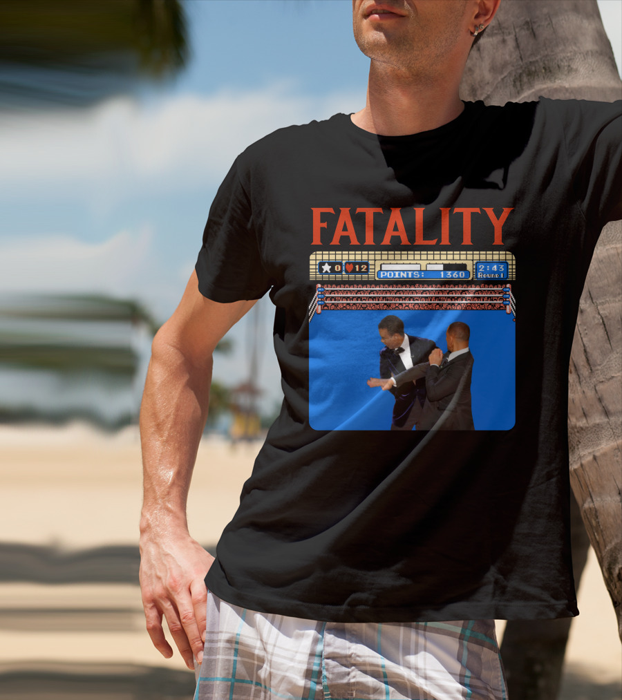 Fatality Will Smith Slaps Chris Rock Oscars Stage Video Game T-Shirt