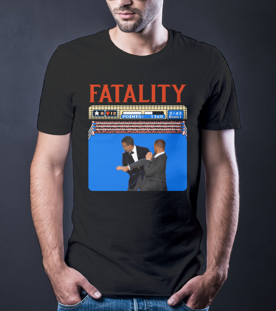 Fatality Will Smith Slaps Chris Rock Oscars Stage Video Game T-Shirt