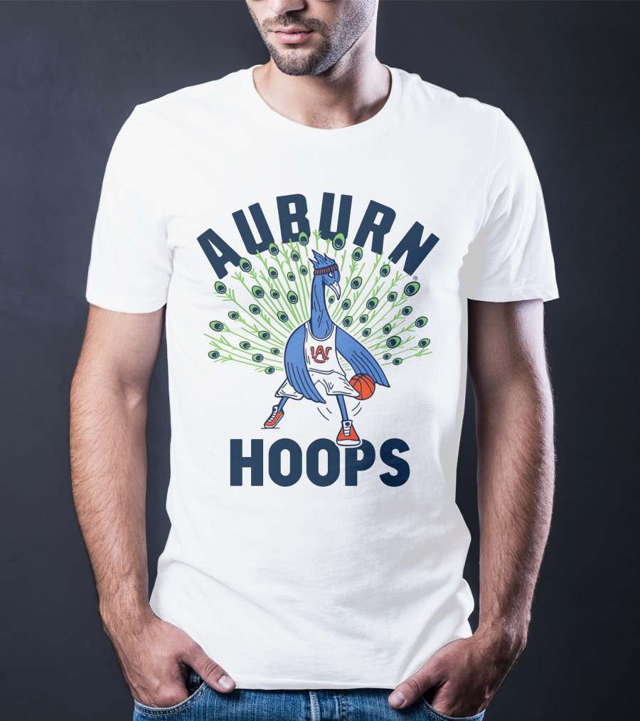 Auburn Hoops Peacock Basketball Sports T-Shirt