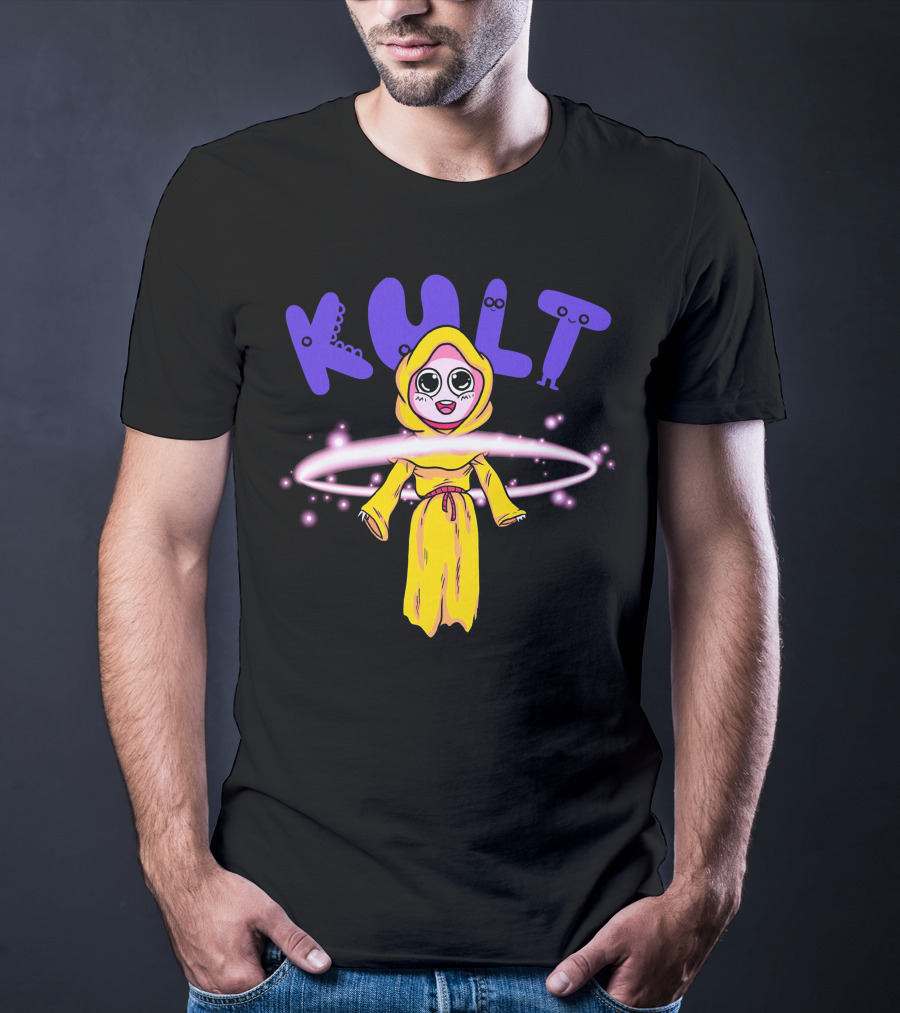 KULT Yellow-Hooded Character With Glowing Aura T-Shirt