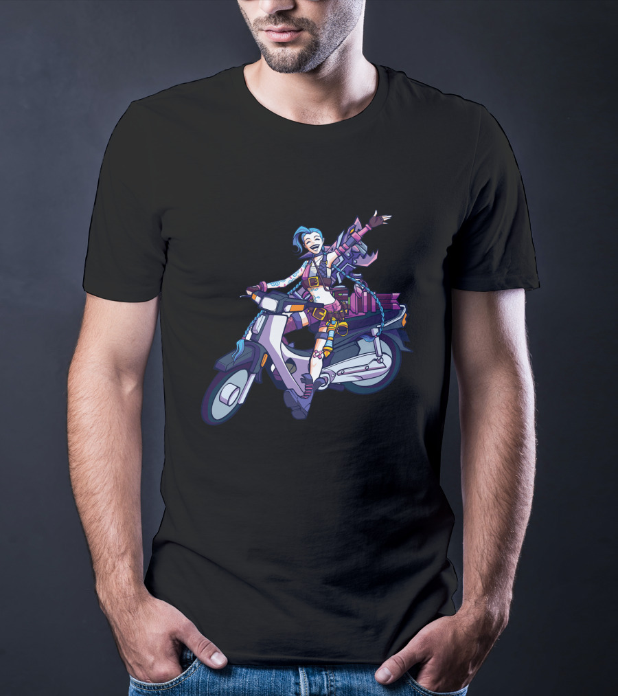 Maumaumau Jinx Character Scooter Adventure Fun T-Shirt
