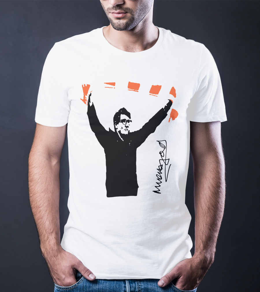 Mick Harford Signature Celebration Pose With Orange Stripes T-Shirt