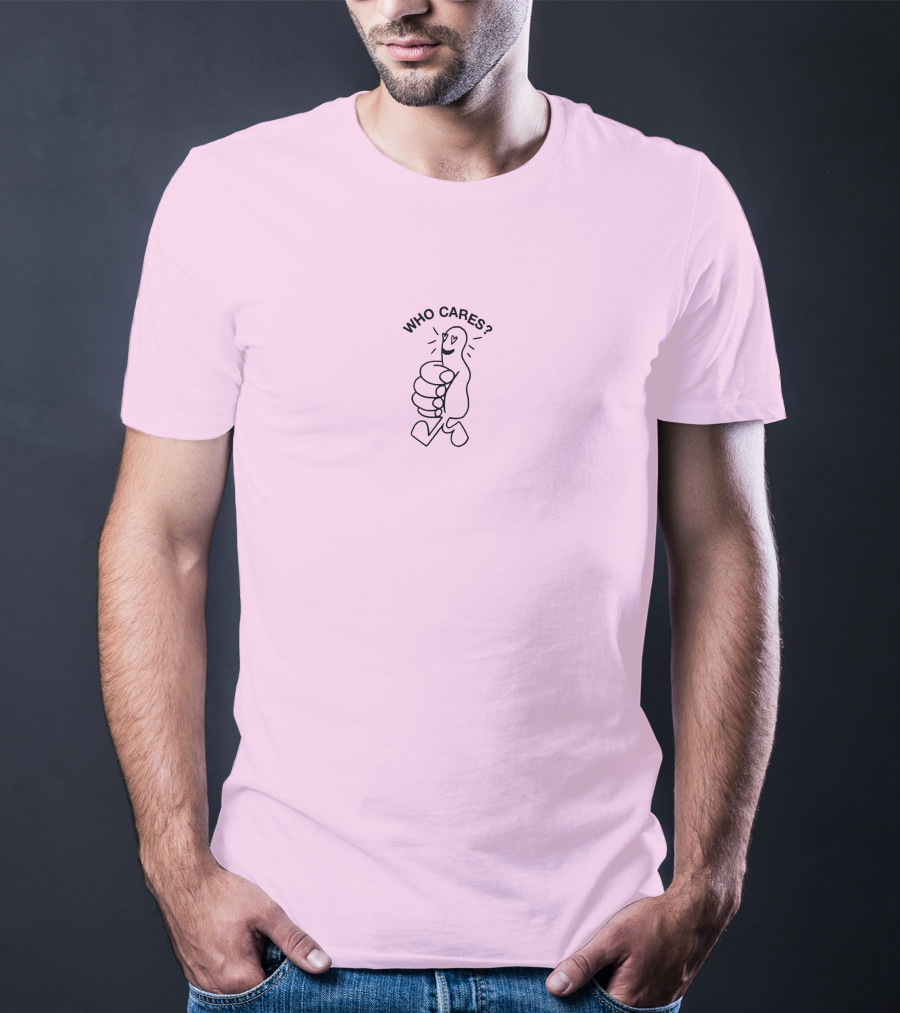 Who Cares Heart Eyes Pink T-Shirt