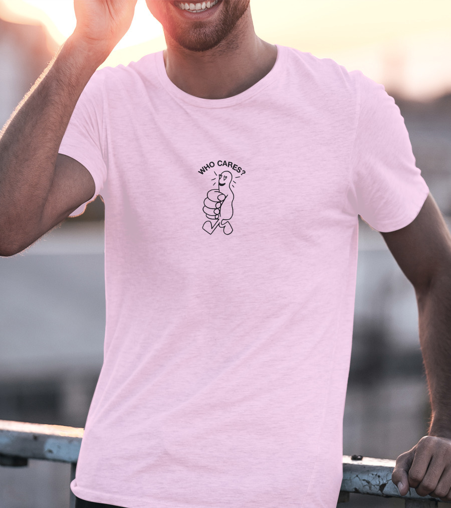 Who Cares Heart Eyes Pink T-Shirt