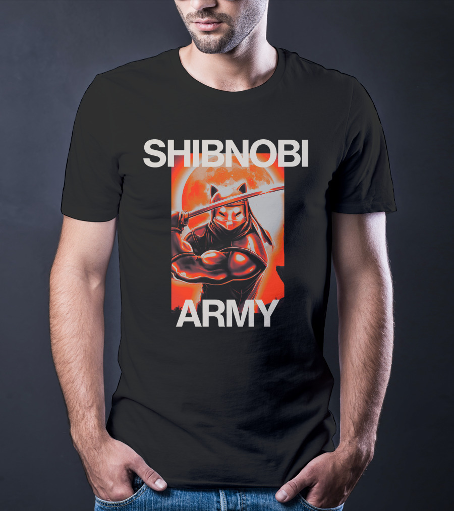 SHIBNOBI ARMY Moonlit Ninja Cat Warrior T-Shirt