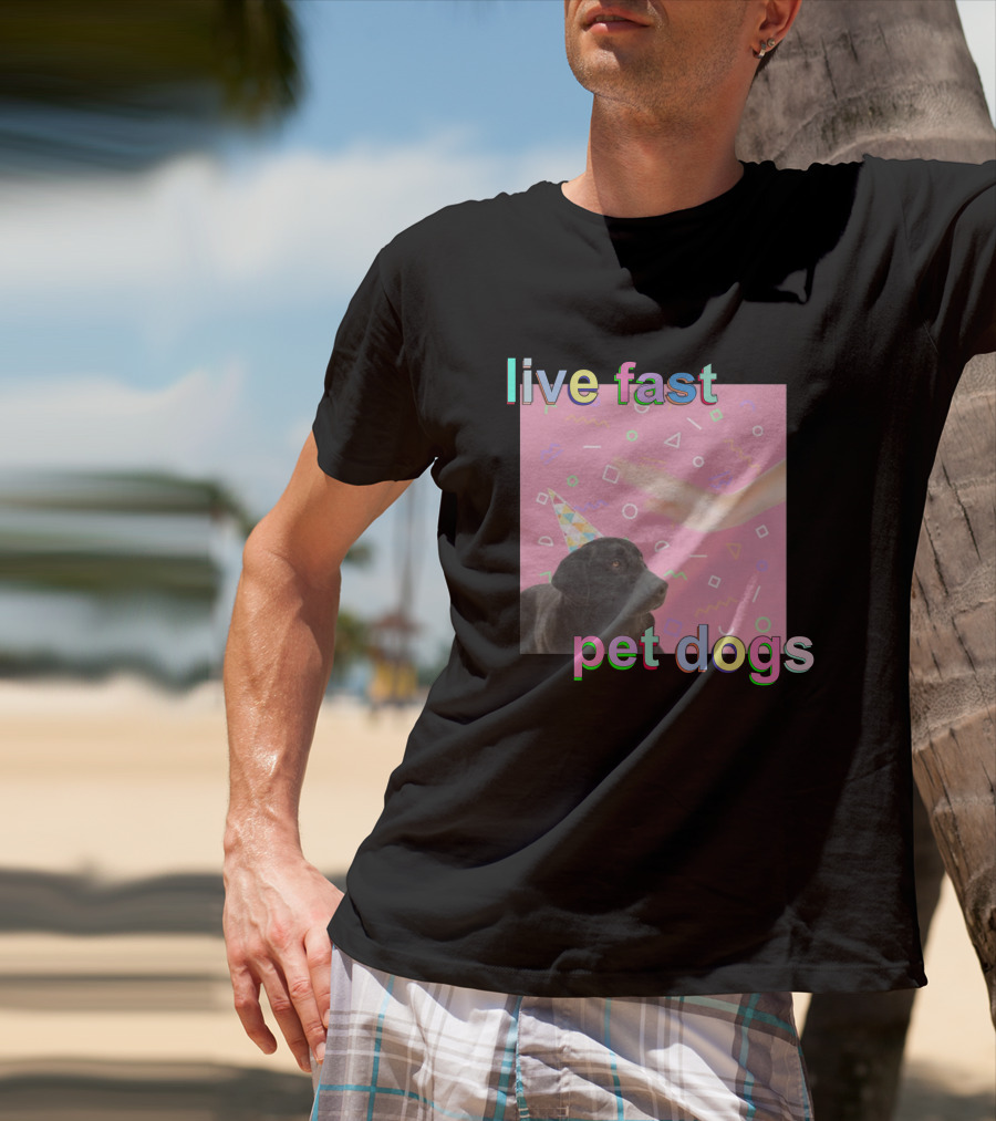 Live Fast Pet Dogs Zach Heltzel Robots With Rayguns T-Shirt