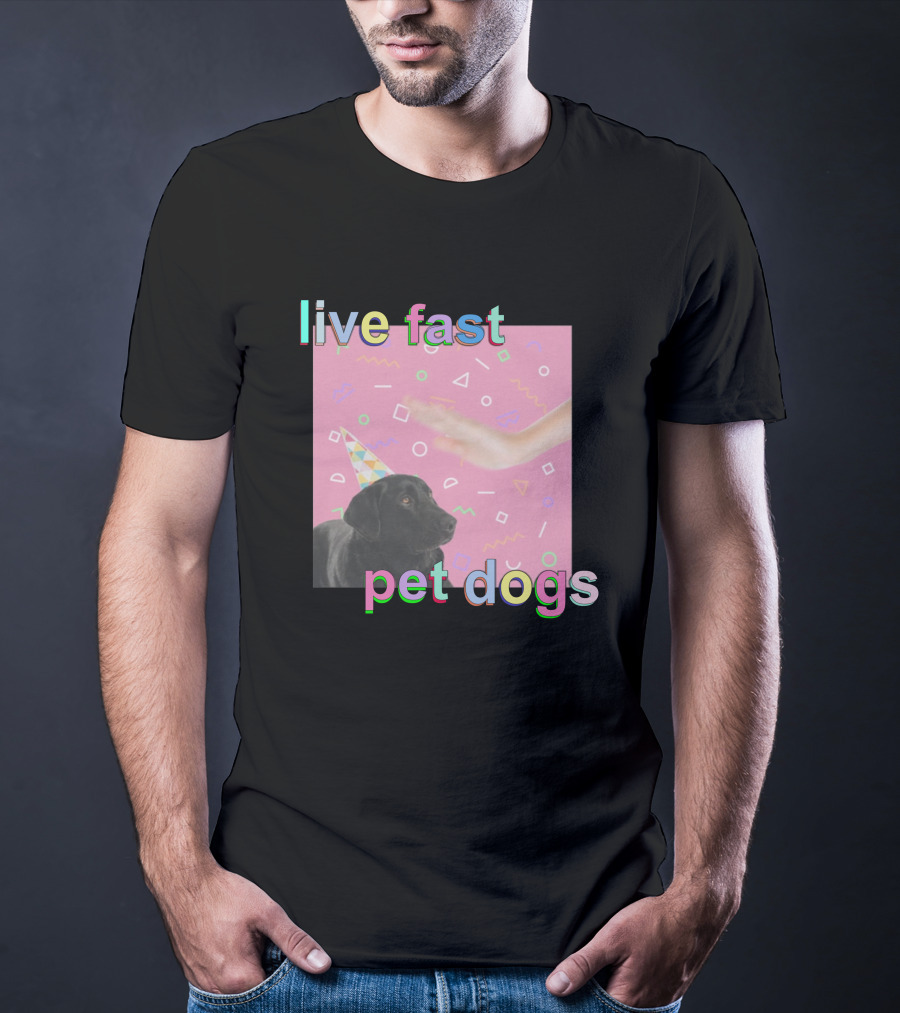 Live Fast Pet Dogs Zach Heltzel Robots With Rayguns T-Shirt