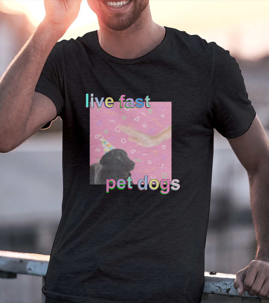 Live Fast Pet Dogs Zach Heltzel Robots With Rayguns T-Shirt