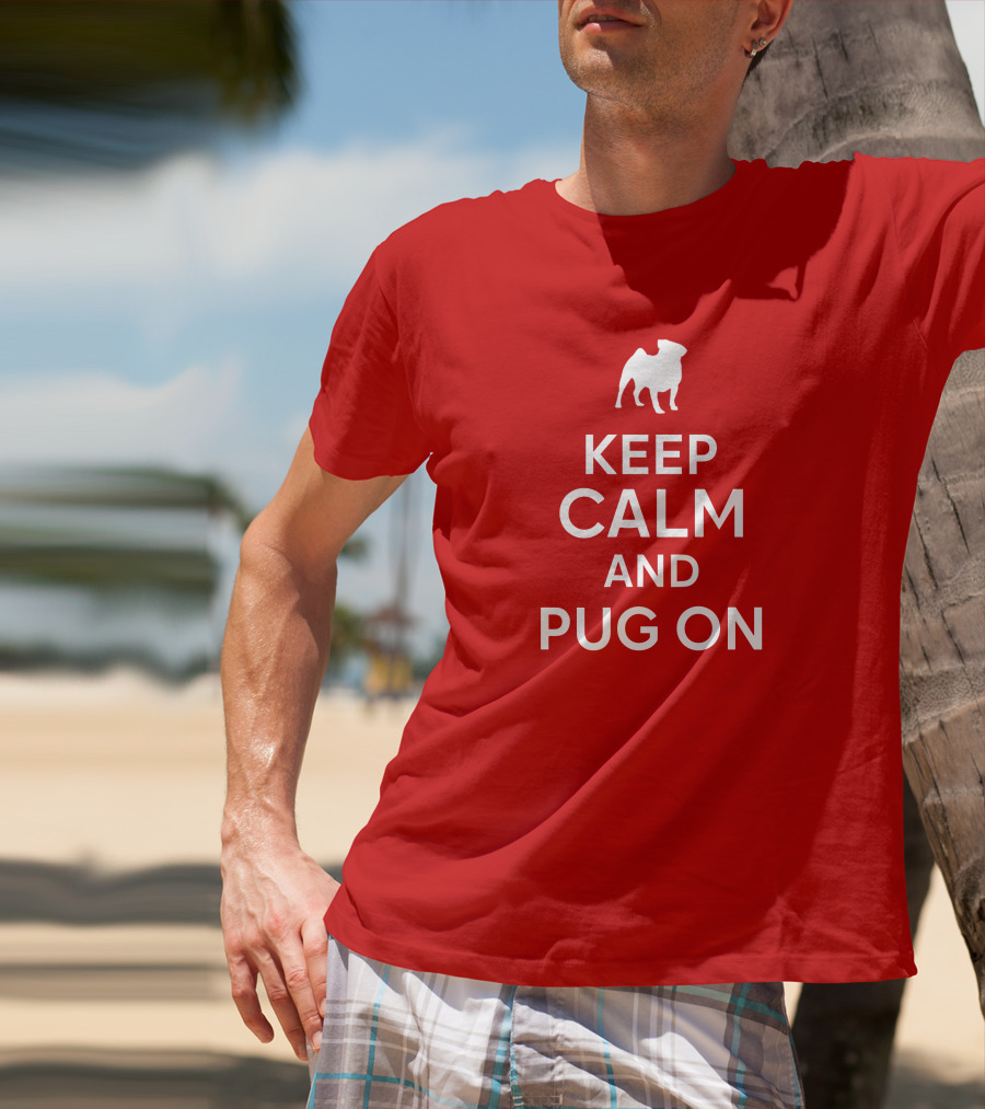 Little Lilith Keep Calm And Pug On Thesyc66 White Pug Icon T-Shirt