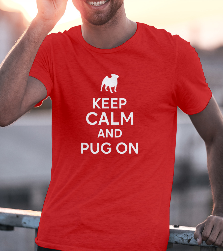 Little Lilith Keep Calm And Pug On Thesyc66 White Pug Icon T-Shirt