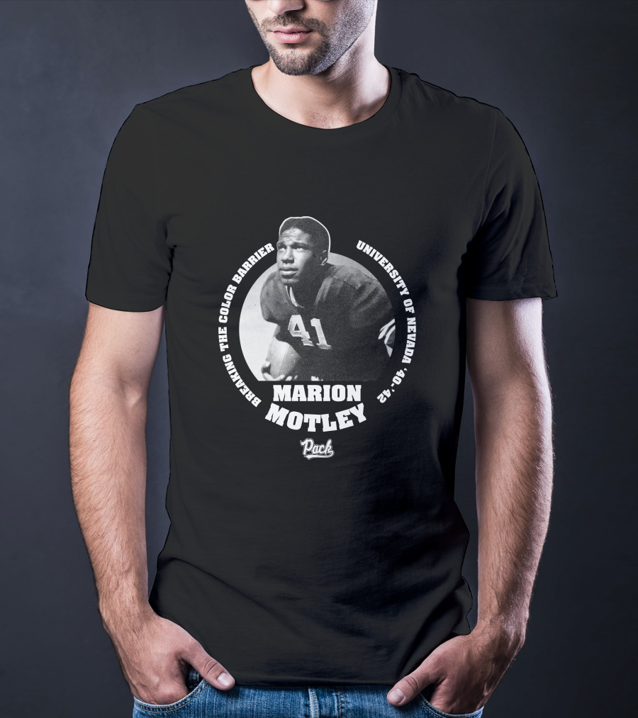Marion Motley Breaking The Color Barrier University Of Nevada 41 Wolf Pack T-Shirt