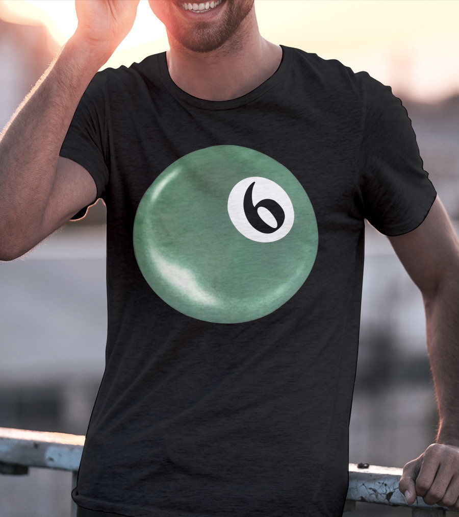 Syxx 6 Ball Green Pool Ball T-Shirt