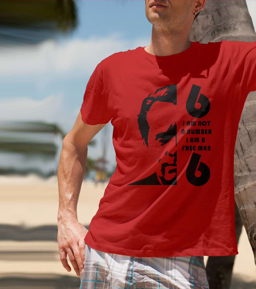 I Am Not A Number I Am A Free Man 6 Six Red T-Shirt