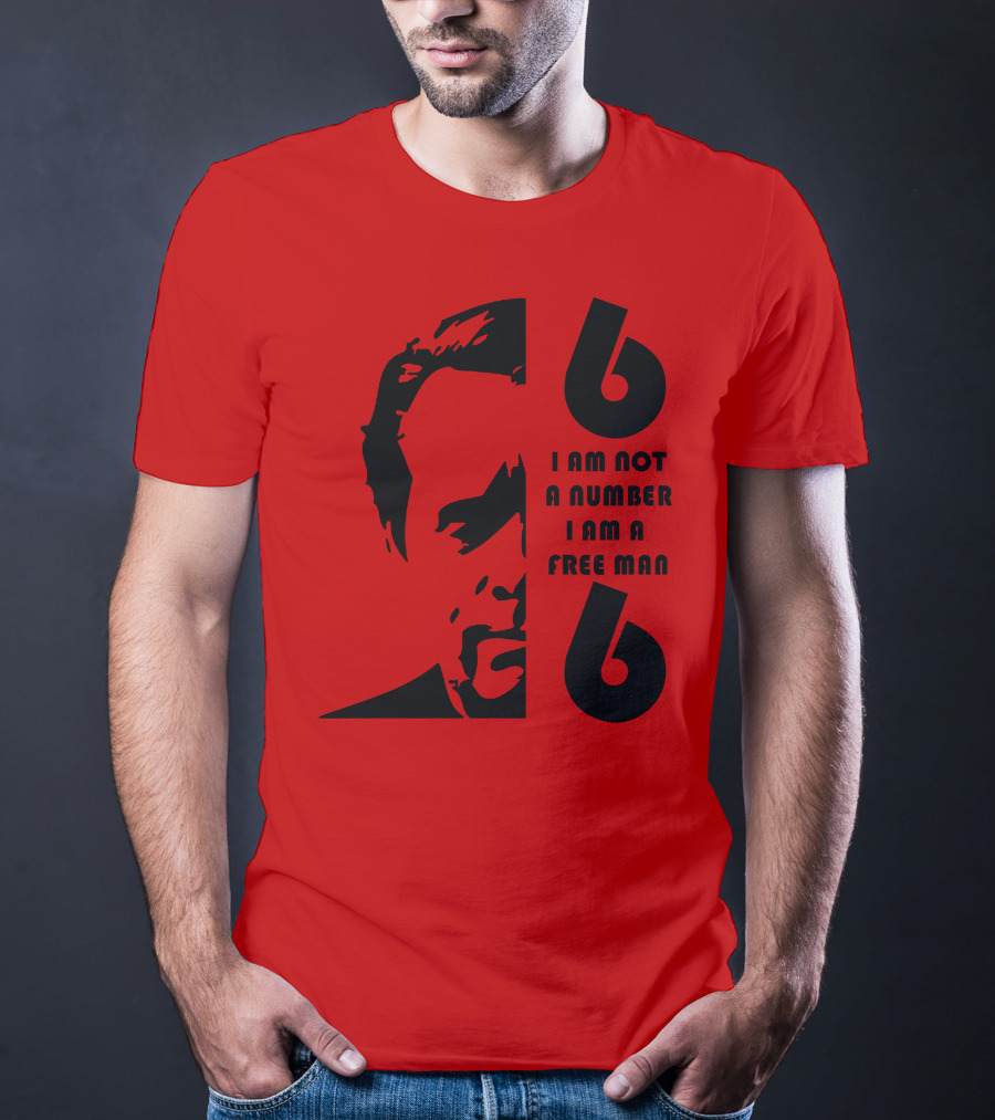 I Am Not A Number I Am A Free Man 6 Six Red T-Shirt