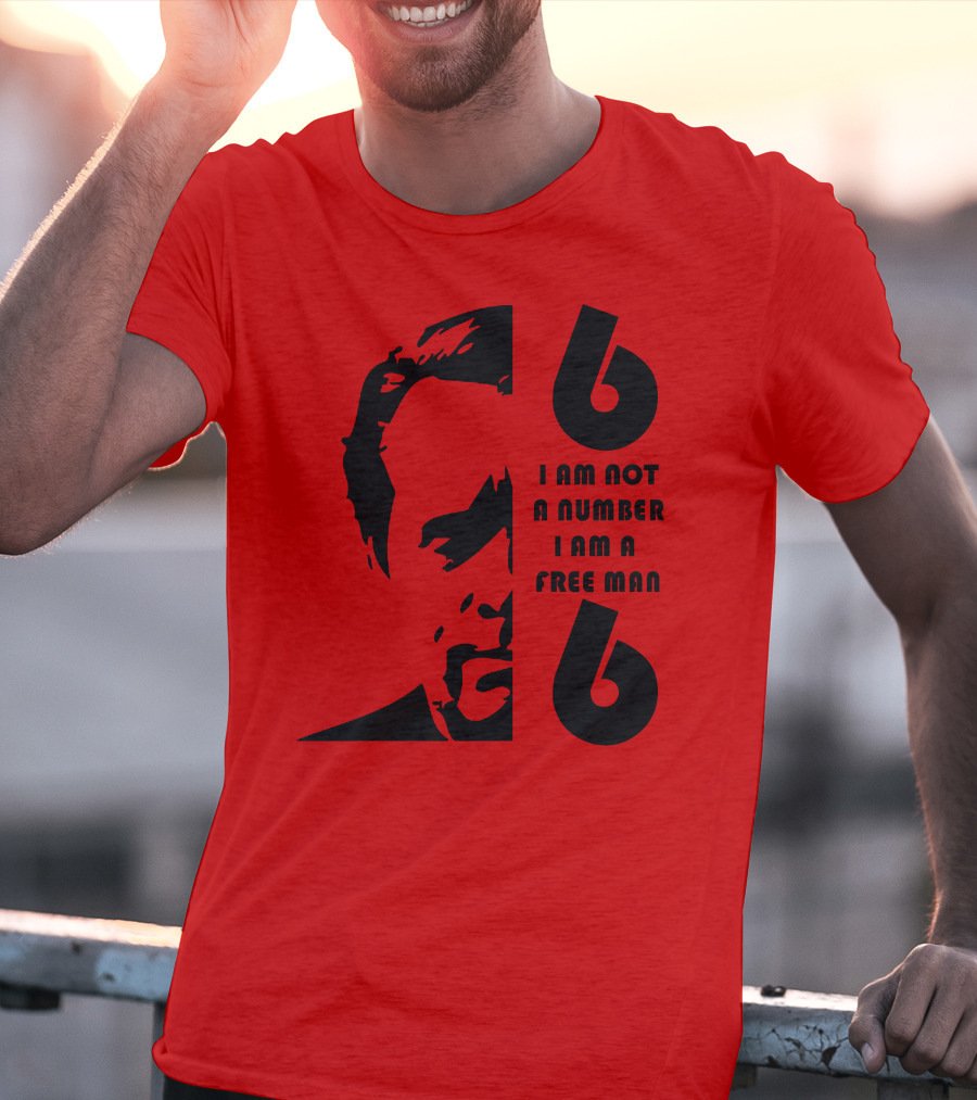 I Am Not A Number I Am A Free Man 6 Six Red T-Shirt