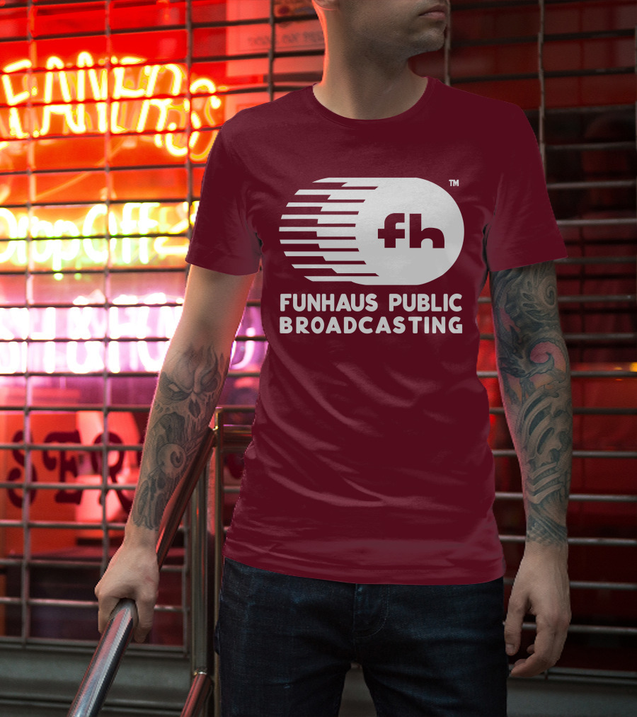 Funhaus Public Broadcasting Logo Design Fh T-Shirt