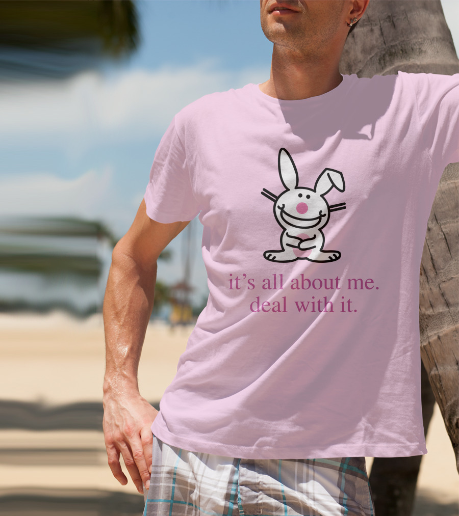Emi It's All About Me Deal With It Happy Bunny T-Shirt