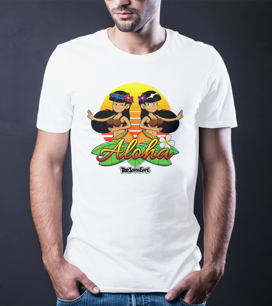Aloha From Toejam And Earl Robaroba Merch Hawaiian Dancers Tropical Sunset T-Shirt