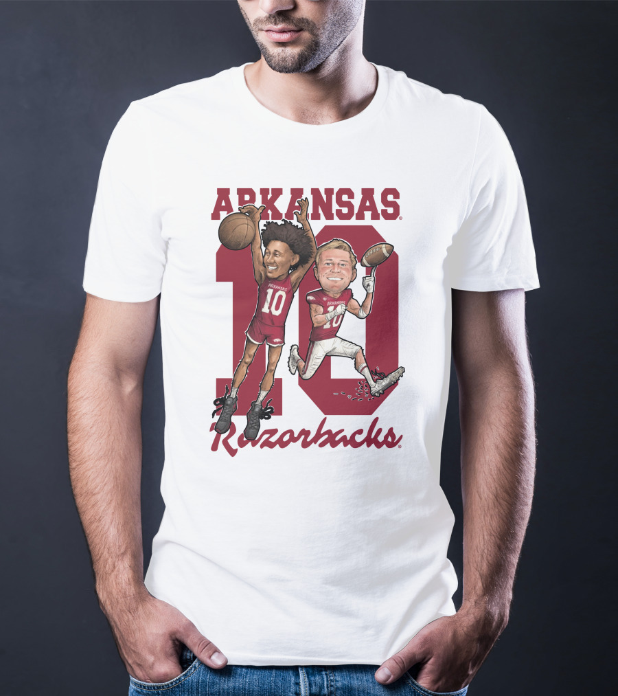 Arkansas Razorbacks 10 Bumper Pool Jaylin Williams Football Basketball Fun T-Shirt