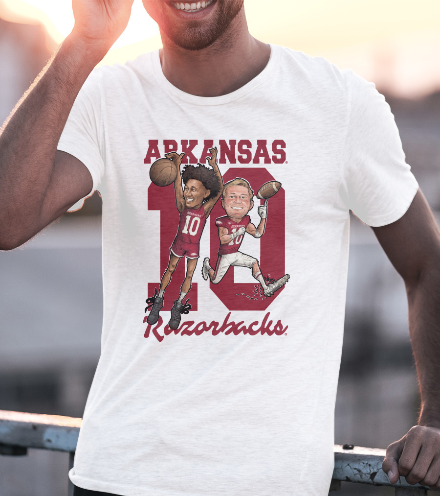 Arkansas Razorbacks 10 Bumper Pool Jaylin Williams Football Basketball Fun T-Shirt