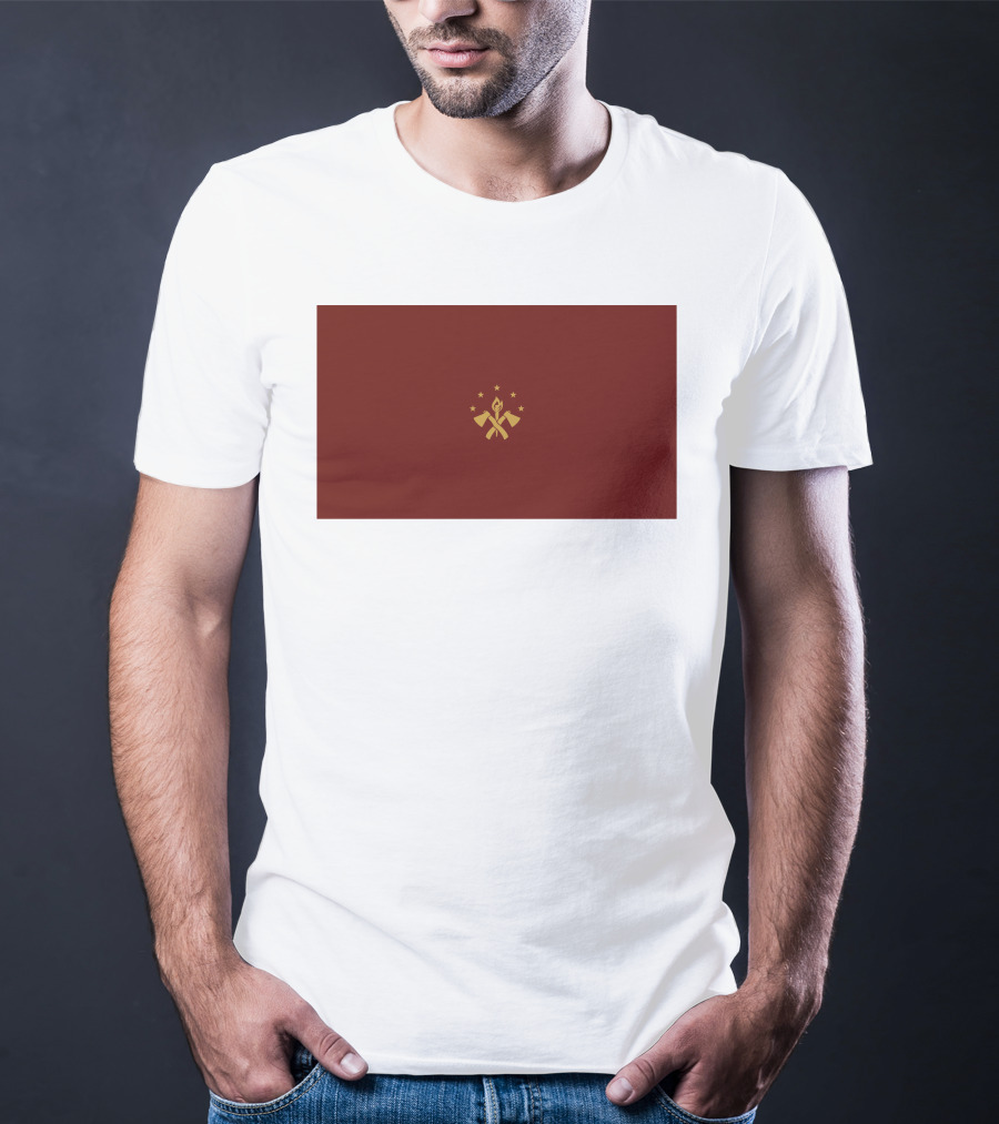 FBA Maroon Flag With Golden Hammer And Star Emblem T-Shirt
