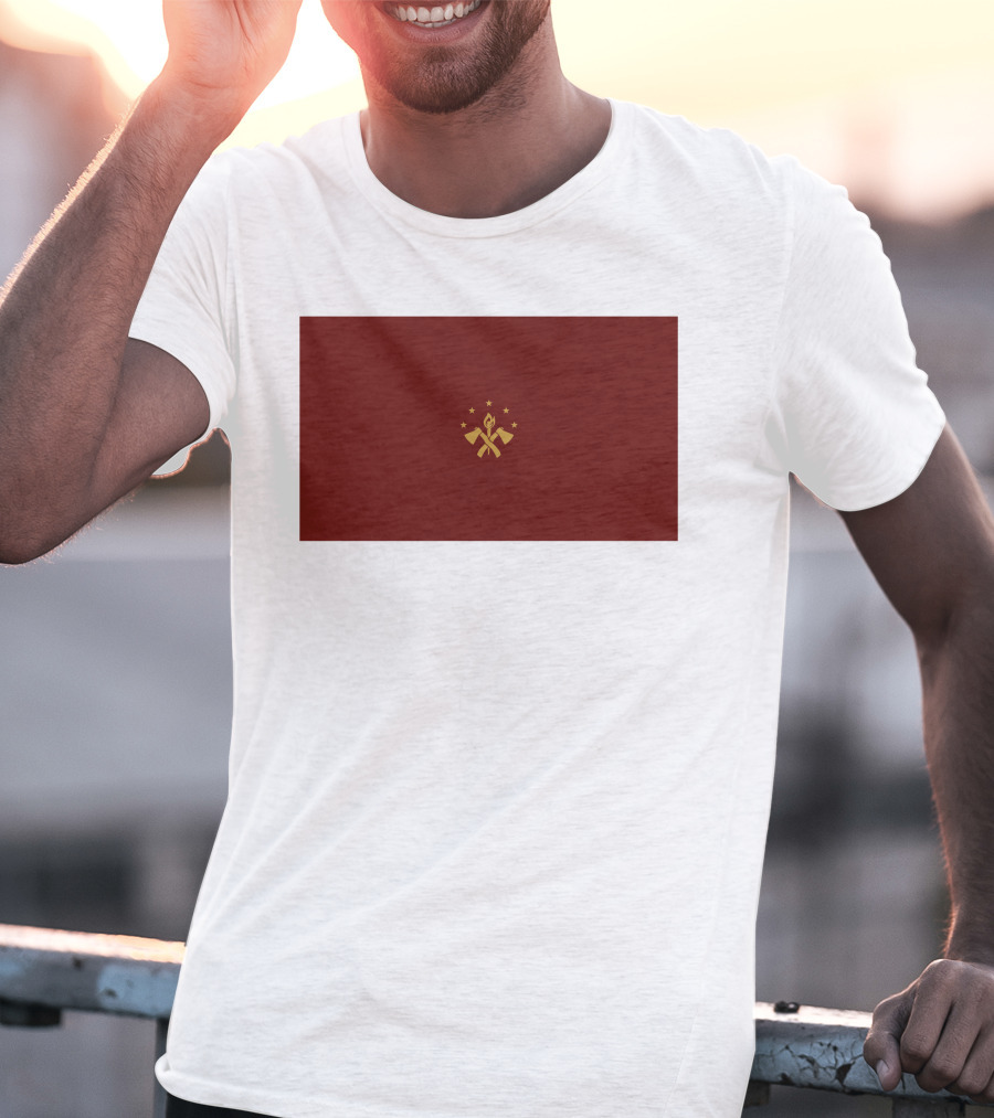 FBA Maroon Flag With Golden Hammer And Star Emblem T-Shirt