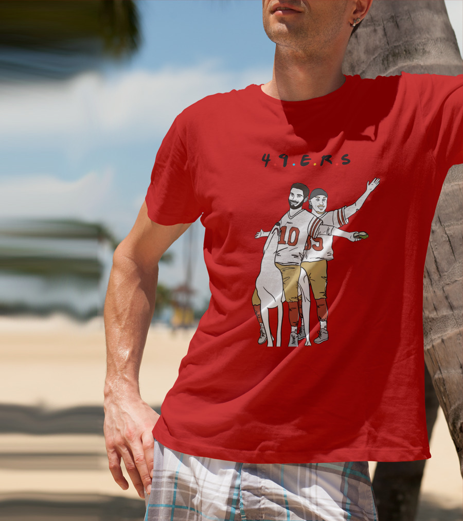 49ers Friends Jimmy Garoppolo Brian Hill Illustration With Dog T-Shirt