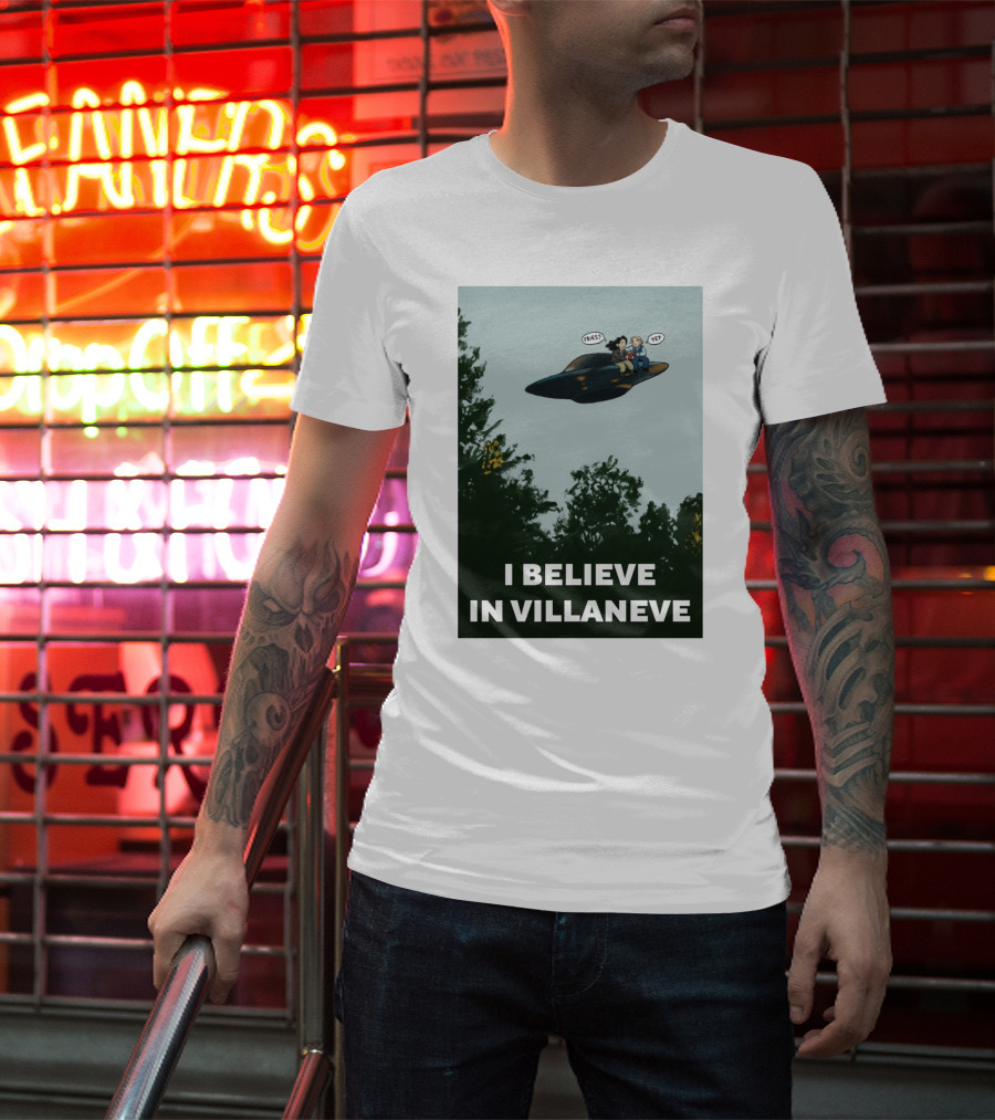 PrianiknK I Believe In Villaneve UFO Forest Scene T-Shirt