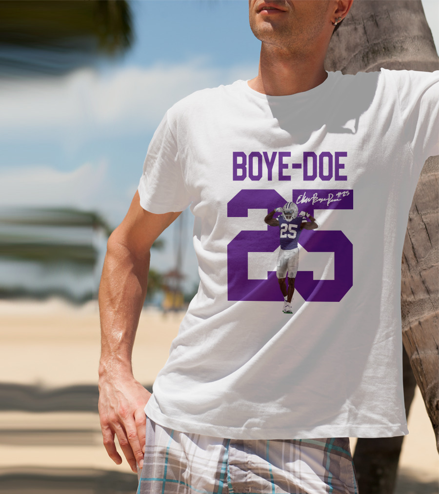 Boye-Doe 25 Signature And Purple Athlete T-Shirt