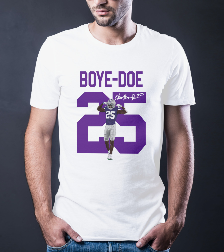 Therealpak25 Store Boye-Doe 25 Football Player Purple Signature T-Shirt