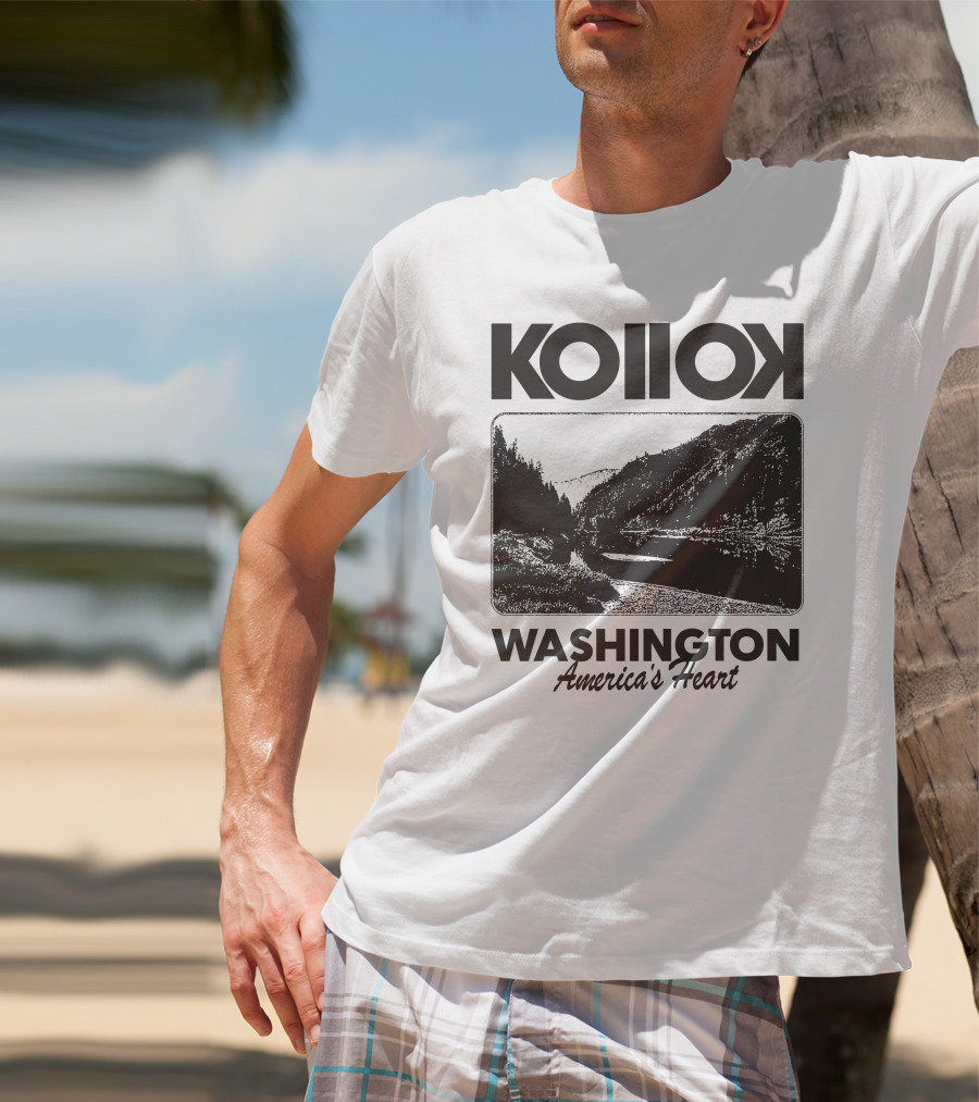 Kollok Washington America's Heart Scenic River Landscape T-Shirt