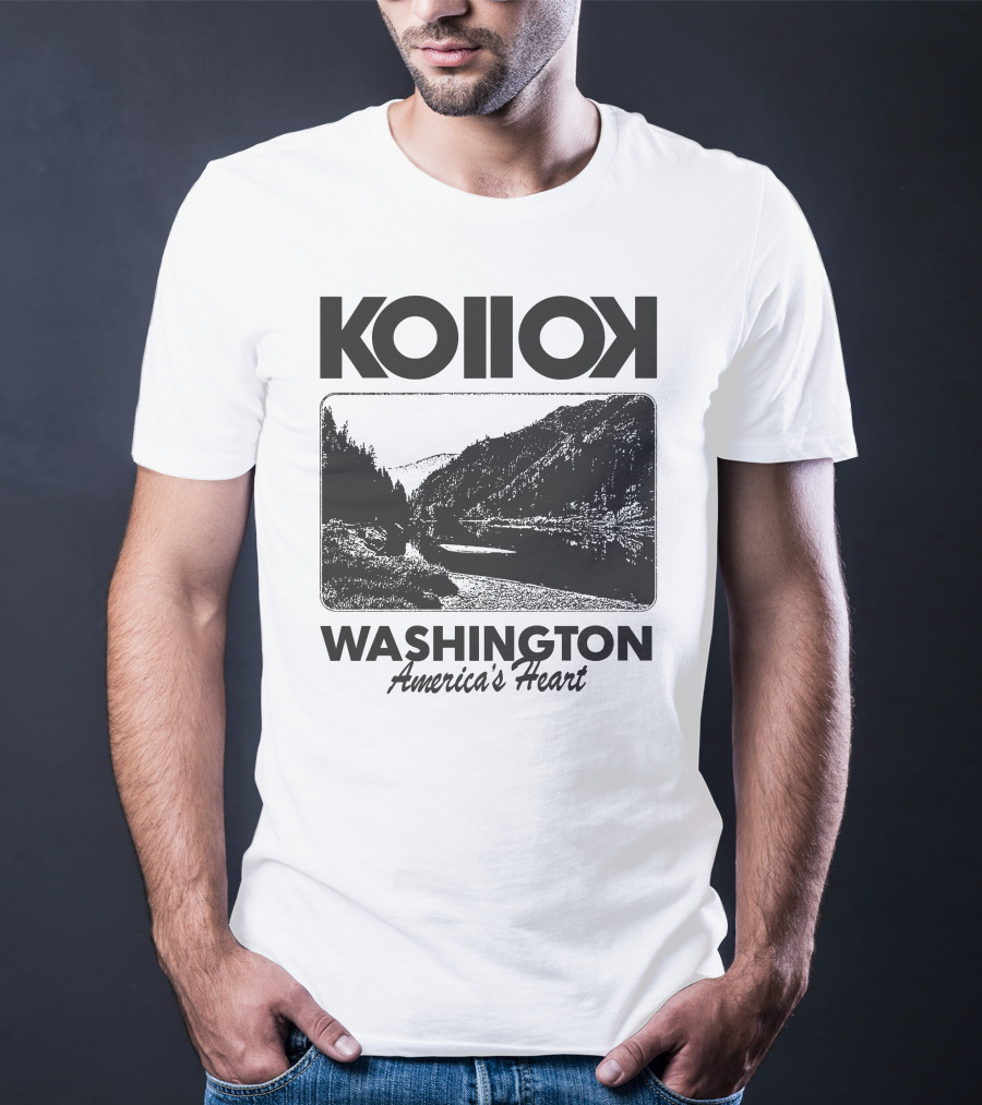 Kollok Washington America's Heart Scenic River Landscape T-Shirt