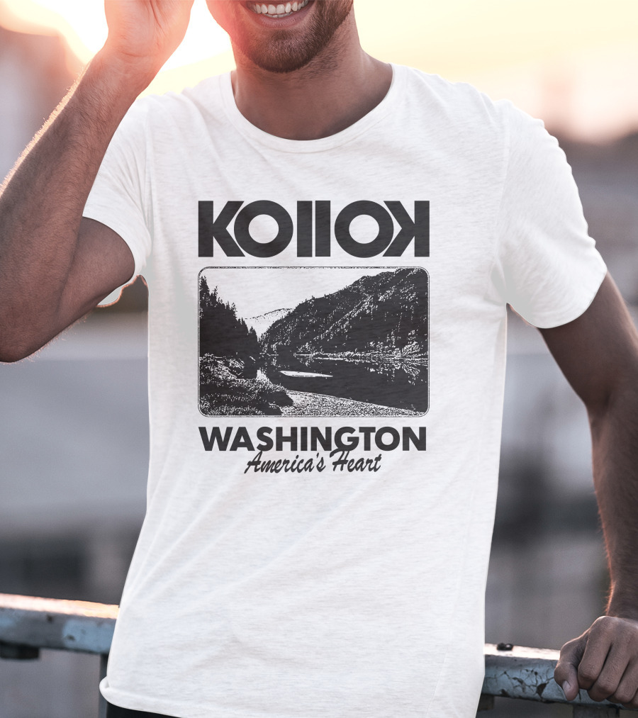 Kollok Washington America's Heart Scenic River Landscape T-Shirt