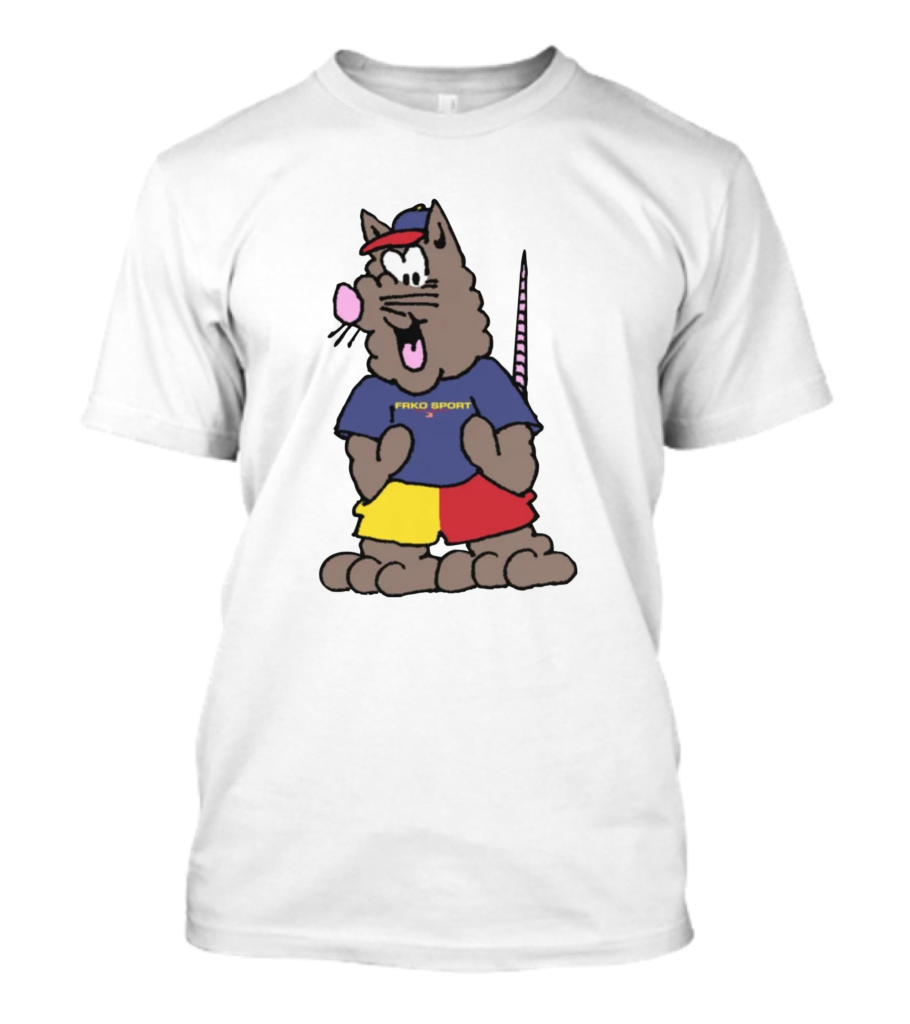 FRKO Sport Rat Cartoon Character In Colorful T-Shirt