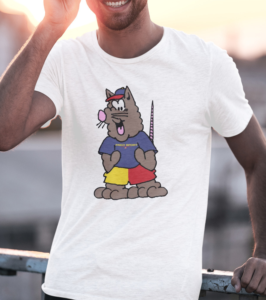 FRKO Sport Rat Cartoon Character In Colorful T-Shirt