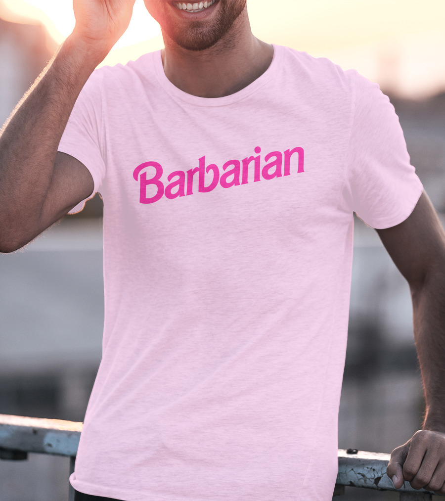 Barbarian Barbie Pink Font T-Shirt