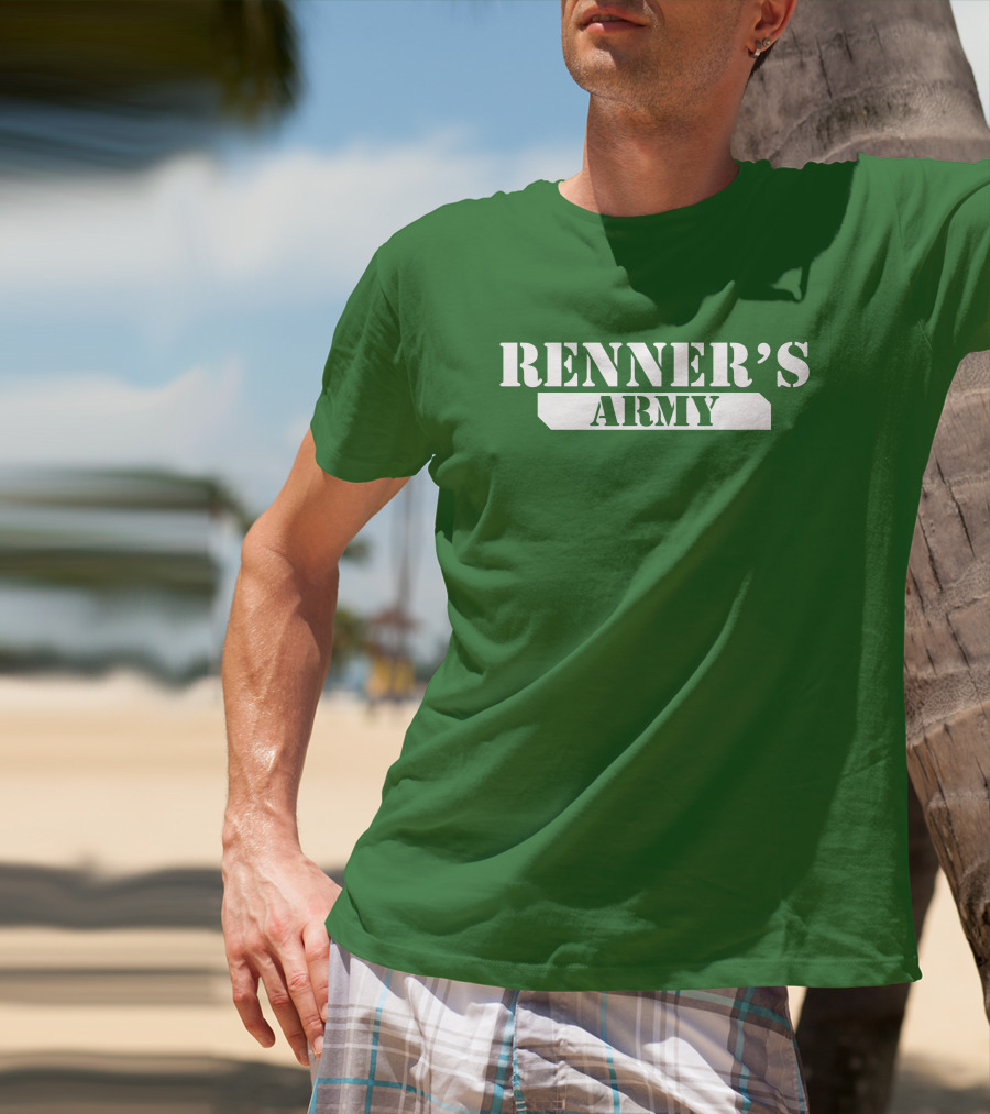 Renner’s Army Bold Green Military Inspired Text T-Shirt