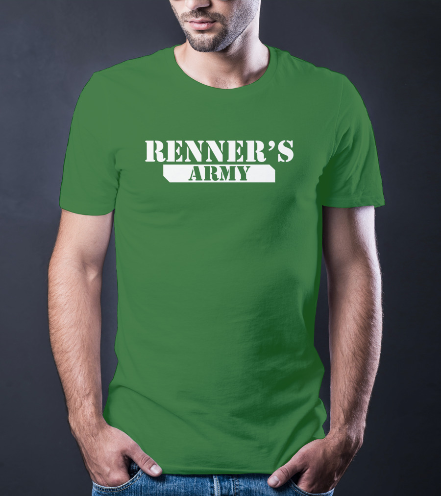 Renner’s Army Bold Green Military Inspired Text T-Shirt